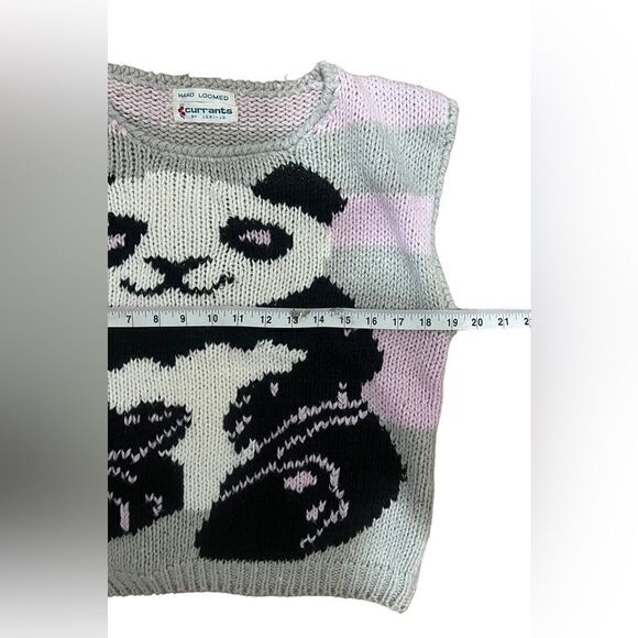 Vintage Currants by Jeri-Jo Hand-Knitted Panda Vest pastel Size Medium or large - Picture 6 of 8